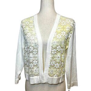 Tommy Hilfiger Lace Front Cardigan NWT – Cream Ivory Floral Crochet Open Sweater